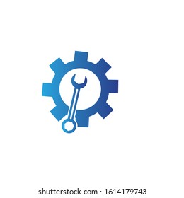 Wrench and hammer. Tools icon isolated on white background