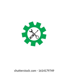Wrench and hammer. Tools icon isolated on white background