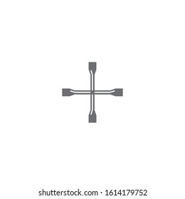 Wrench and hammer. Tools icon isolated on white background