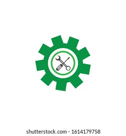 Wrench and hammer. Tools icon isolated on white background