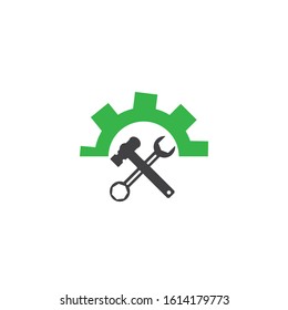 Wrench and hammer. Tools icon isolated on white background