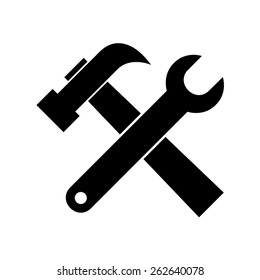 Wrench Hammer Tools Icon Isolated On Stock Vector (Royalty Free) 181305683