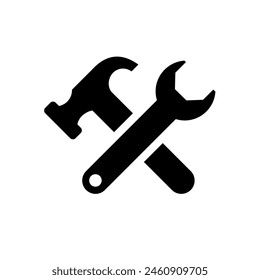 Wrench and hammer tools - vector icon