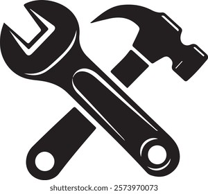 Wrench and Hammer vector art t shirt design