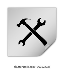 wrench and hammer vector icon