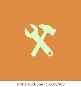 Wrench hammer vector icon. flat design