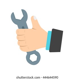 Wrench, hand, glove icon vector image. Can also be used for car servicing. Suitable for use on web apps, mobile apps and print media.