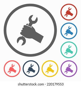 wrench in hand icon