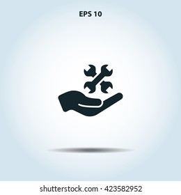 wrench in hand icon