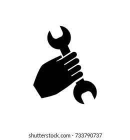 Wrench in hand icon