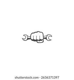 wrench in hand Icon flat vector design