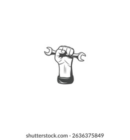 wrench in hand Icon flat vector design