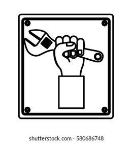 wrench in the hand icon stock, vector illustration design
