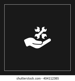 wrench in hand icon. wrench in hand vector illustration