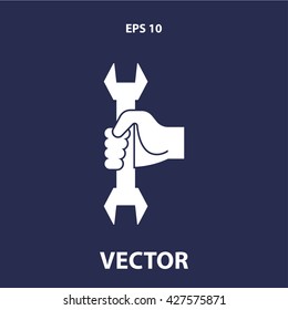 wrench in hand icon. wrench in hand vector illustration
