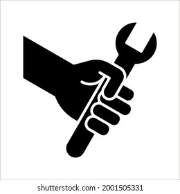 Wrench in hand icon. wrench in hand vector icon for web design isolated on white background. color editable eps 10