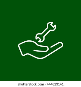 wrench in hand line icon
