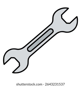wrench hand tool mechanical appliance flat color vector illustration template design