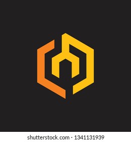 wrench hexagon box shape logo vector