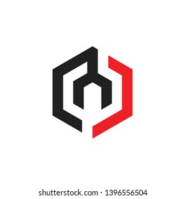 wrench hexagon box shape logo vector