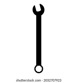 Wrench hexagon Spanner Hand tool Mechanic engineer instrument icon black color vector illustration flat style image