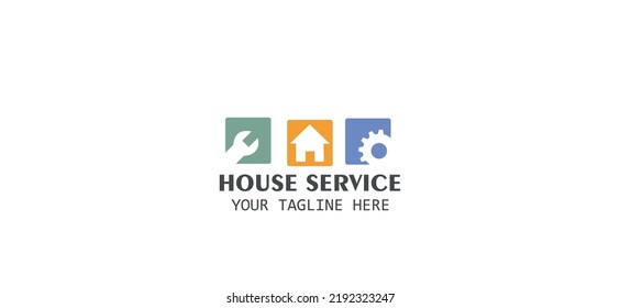 wrench and home logo vector.