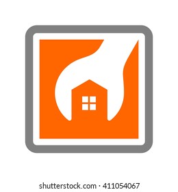 wrench and home logo vector. 