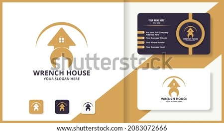 wrench house combination logo for mechanical and reparation inspiration logo