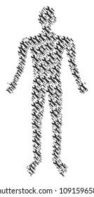 Wrench human avatar. Vector wrench icons are composed into male mosaic.