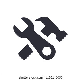 Wrench and hummer simple icon