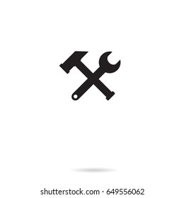 wrench and hummer vector flat icon