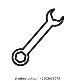 Wrench icon (2) Black line art vector logo