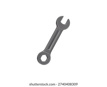  a wrench icon 3d render illustration