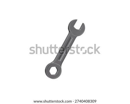 a wrench icon 3d render illustration