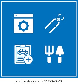 wrench icon. 4 wrench vector set. car repair, pliers, work tools and tools icons for web and design about wrench theme
