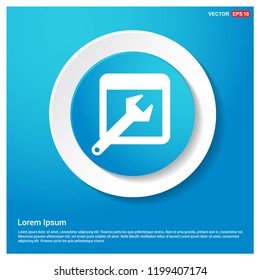 Wrench icon Abstract Blue Web Sticker Button - Free vector icon