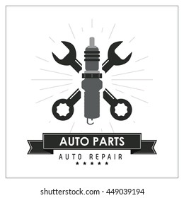 Wrench icon. Auto part design. Vector graphic