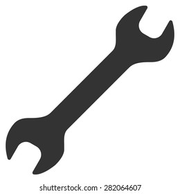 Wrench icon from Basic Plain Icon Set. Vector images have gray colors, rounded angles, and placed on a white background.