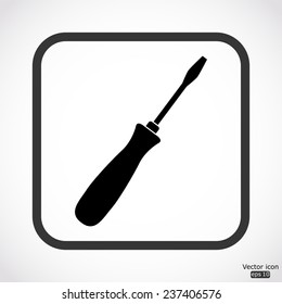 wrench icon - black vector illustration