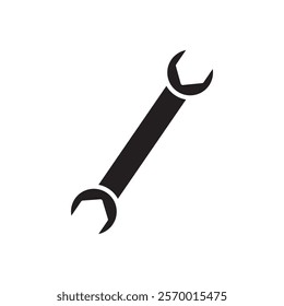 Wrench icon black and white vector outline sign