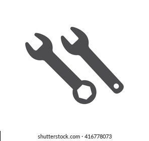 Wrench icon.  Car tool icon.  Spanner icon.  Construction tool vector design. 