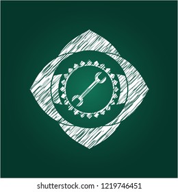 wrench icon with chalkboard texture