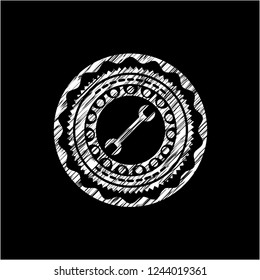 wrench icon with chalkboard texture