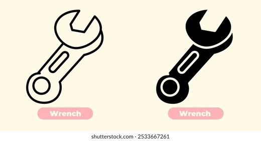 Wrench Icon - Clean and Modern Design.