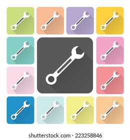 Wrench Icon color set vector illustration.