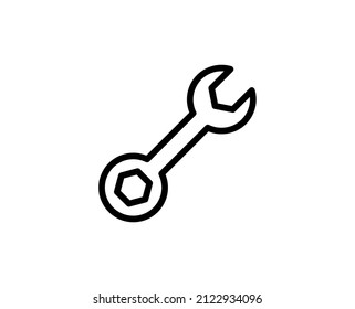 Wrench icon concept. Modern outline high quality illustration for banners, flyers and web sites. Editable stroke in trendy flat style. Line icon of repir
