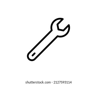 Wrench icon concept. Modern outline high quality illustration for banners, flyers and web sites. Editable stroke in trendy flat style. Line icon of repir