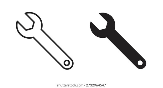 Ilustración vectorial de concepto de icono de llave inglesa. diseños de iconos de logotipo