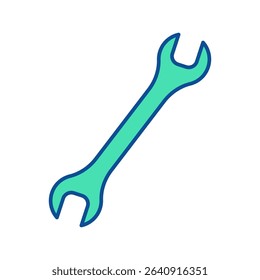 Wrench icon. Construction tool. Color vector illustration
