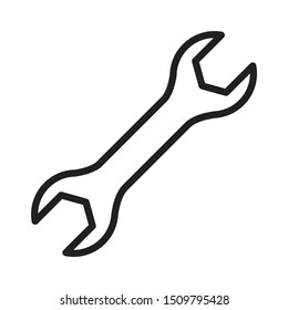 Wrench icon design. Wrench icon in flat style design. Vector illustration.